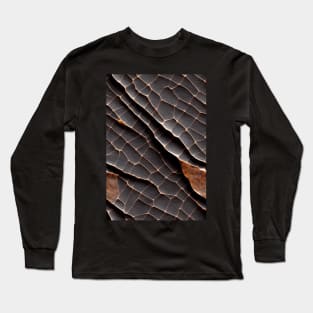 Cracked black Imitation leather, natural and ecological leather print #9 Long Sleeve T-Shirt